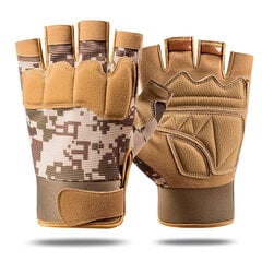 (XXLA-0108Camo Sand)Sotilasarmeija Ammunta Sormettomat Liukumisen estävät Käsineet Puolisormi Miesten Tactical Outdoor Hengittävä Urheilu Polkupyörä Moottoripyörä Käsineet Moottoripyörä Käsineet hinta ja tiedot | Pyöräilyhanskat | hobbyhall.fi