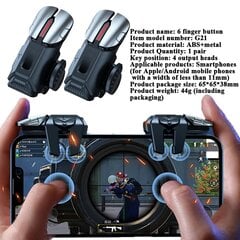 (2kpl peliohjain)G21 Mobile Game Trigger for PUBG Phone Gaming Controller Gamepad Joystick Aim Shooting L1 R1 Alloy Key Button iPhone Androidille hinta ja tiedot | Pelikonsolitarvikkeet | hobbyhall.fi