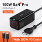 100 W GaN Charger Pöytäkoneen kannettavan tietokoneen pikalaturi 4 in 1 -sovitin iPhone 15 14 13 Pro Max -puhelinlaturiin Xiaomi Samsung hinta ja tiedot | Paristolaturit | hobbyhall.fi