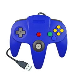 (Sininen)Nintendo 64USB:n langallinen peliohjain isäntä N64 ohjaimelle peliohjainohjain Classic 64 -konsolipeleille Mac-tietokoneelle hinta ja tiedot | Pelikonsolitarvikkeet | hobbyhall.fi