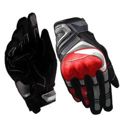 (LX100-Red Gloves)Moottoripyöräkäsineet Hengittävät Motokäsineet Full Finger Suojaava kosketusnäyttö Guantes Racing Moto Motocross Outdoor Urheiluhanskat Moottoripyöräkäsineet hinta ja tiedot | Pyöräilyhanskat | hobbyhall.fi