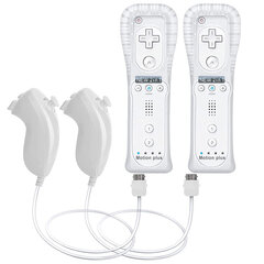 (Valkoinen - 2 setti)pari kauko-ohjain ja Nunchuck-ohjain Wii-konsolin langattomalle Gamepad Motion Plus -ohjaimelle Nintendo Wii Games Controlille hinta ja tiedot | Pelikonsolitarvikkeet | hobbyhall.fi