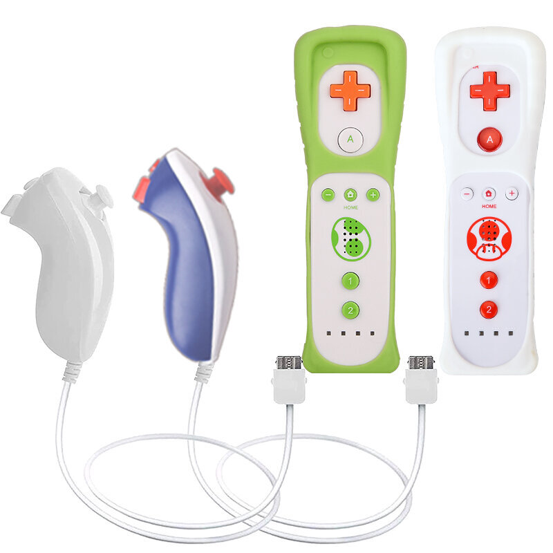 (Vihreä Punainen- 2 setti)pari kauko-ohjain ja Nunchuck-ohjain Wii-konsolin langattomalle Gamepad Motion Plus -ohjaimelle Nintendo Wii Games Controlille hinta ja tiedot | Pelikonsolitarvikkeet | hobbyhall.fi