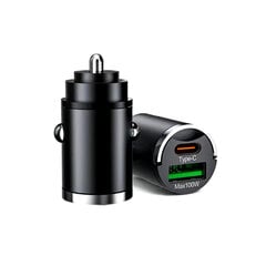 100 W USB-autolaturi, kaksiporttia, pikalatausautopuhelinlaturi iPhonelle Samsung Xiaomi Quick Charge 3.0 Type C -laturi autossa hinta ja tiedot | Paristolaturit | hobbyhall.fi