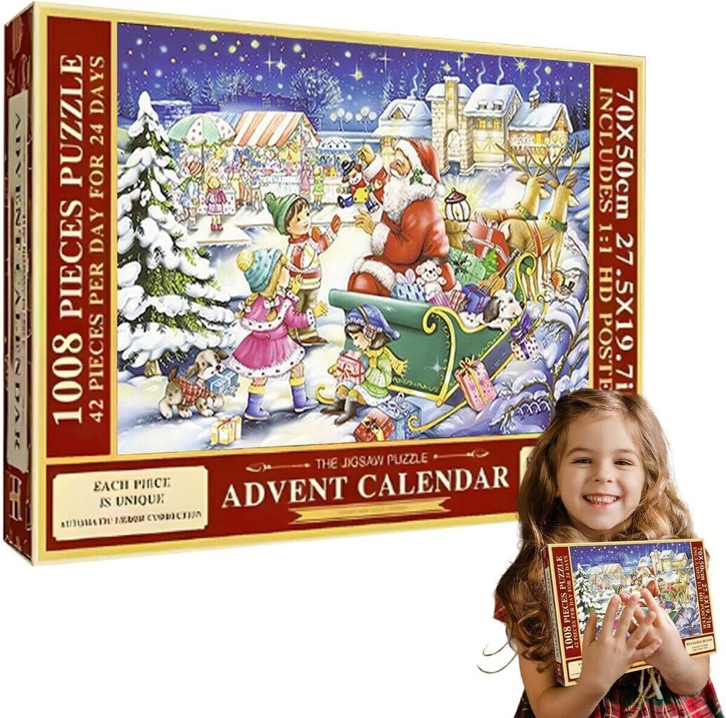 JigsawAdvent Calendar 2024 Christmas Jigsaw Hauskat palapelit Joulun adventin lähtölaskentakalenteri, lomapalapelin lähtölaskenta jouluun palapelit kehaoan hinta ja tiedot | Lahjapaketointi | hobbyhall.fi