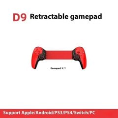 (Punainen)BSP D9 Stretch Gamepad Tablet Controller Langaton Bluetooth-kahva Joystick Switch -pelille PS3:lle PS4 Gamepad Android IOS Uusi hinta ja tiedot | Pelikonsolitarvikkeet | hobbyhall.fi