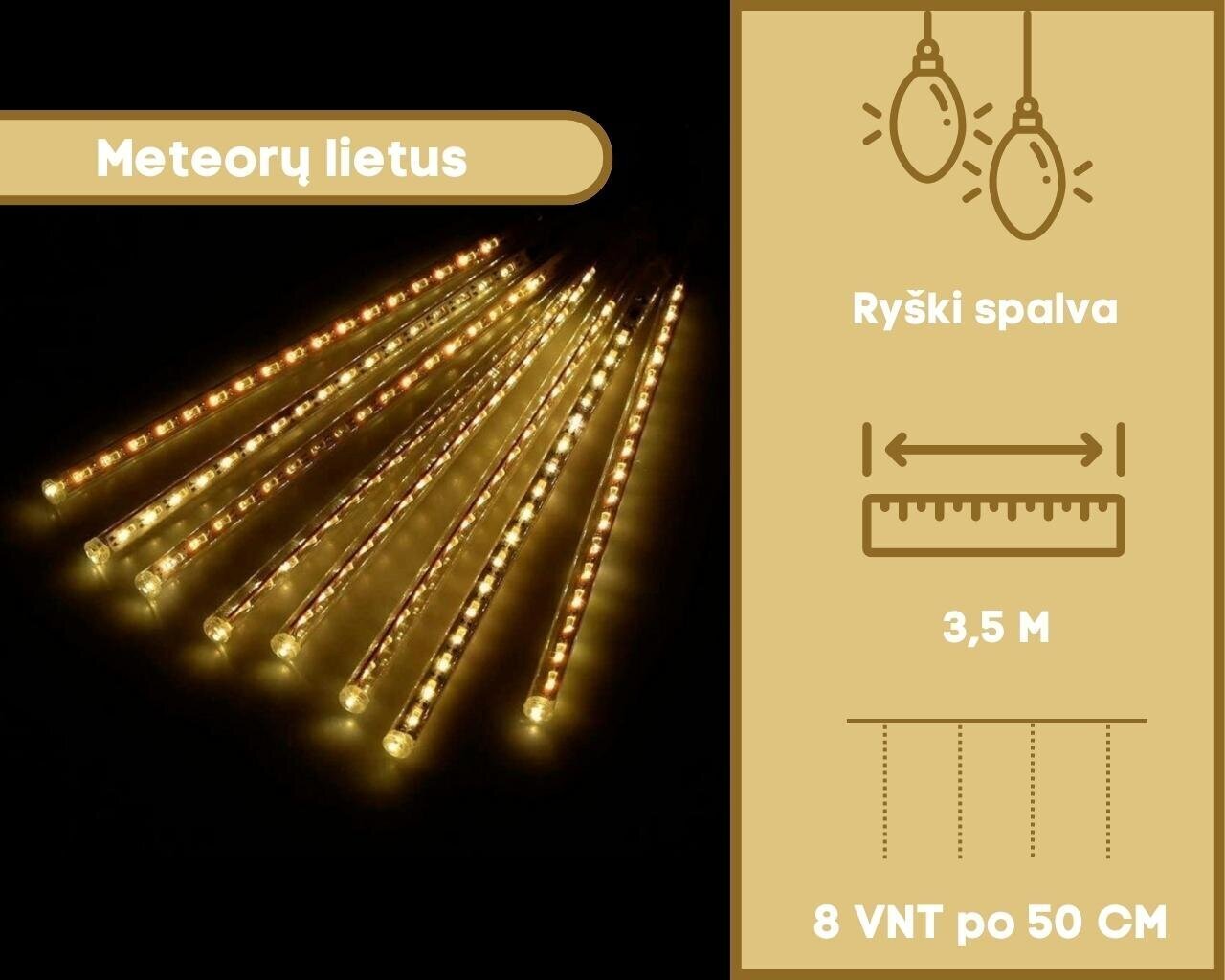 Garlianda "Meteor", lämmin valkoinen hinta ja tiedot | Jouluvalot | hobbyhall.fi