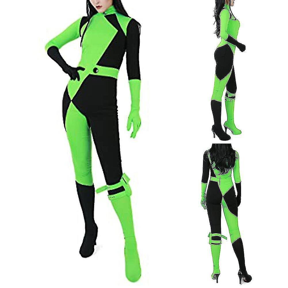 Kim Possible Shego Cosplay -asu Naisten Miss Go Body -haalari Halloween-juhlapukeutuminen 170 hinta ja tiedot | Naamiaisasut | hobbyhall.fi