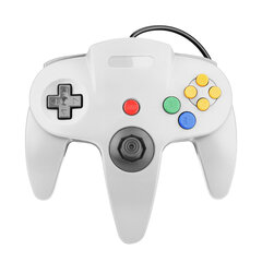 (Valkoinen)N64 USB langallinen peliohjain peliohjaimen joystick klassiseen videopeliohjaimeen Retropelit Mac-tietokoneeseen Windows PC hinta ja tiedot | Pelikonsolitarvikkeet | hobbyhall.fi