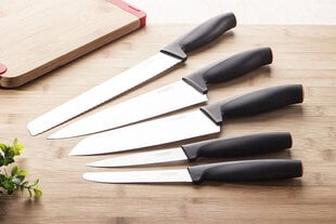 Fiskars Koivuinen veitsitukki viidellä veitsellä Fiskars Functional Form, musta hinta ja tiedot | Fiskars Ruokailuvälineet ja keittiötarvikkeet | hobbyhall.fi