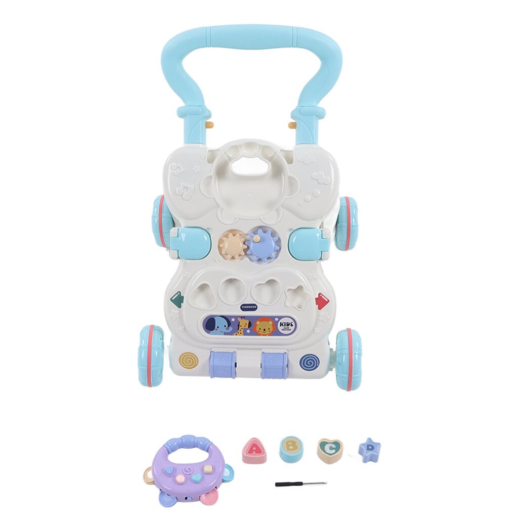 Baby Walker mukava kahva Nopeudensäätöpyörät Kaatumisen esto Taaperoiden seisomakävelyn oppimistyökalu Sininen hinta ja tiedot | Kävelytuolit | hobbyhall.fi