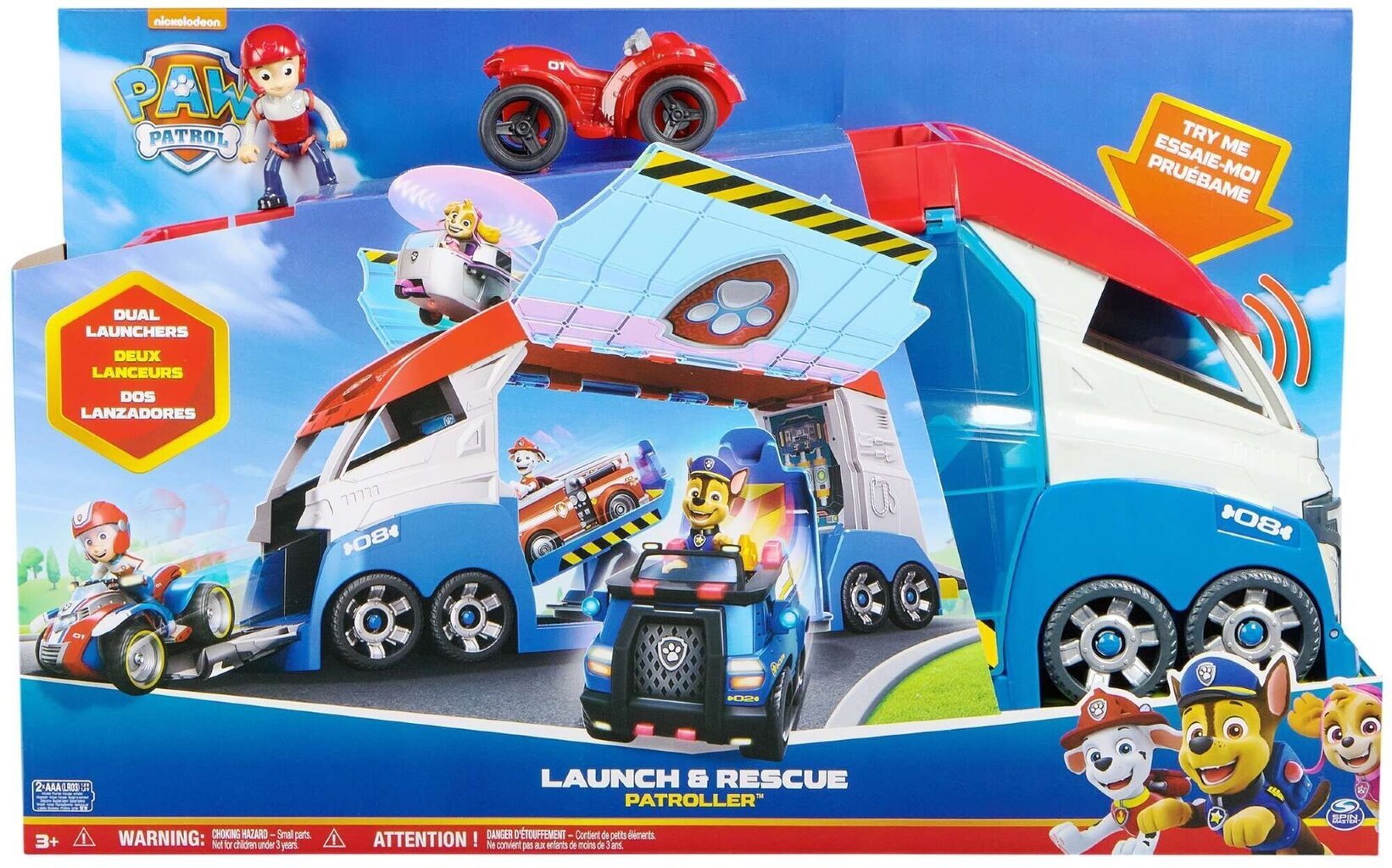 Paw Patrol Big Patrolman laukaisku ja pelastus kuorma-auto + nelijalkainen ja liikkuva Ryder hahmo hinta ja tiedot | Poikien lelut | hobbyhall.fi