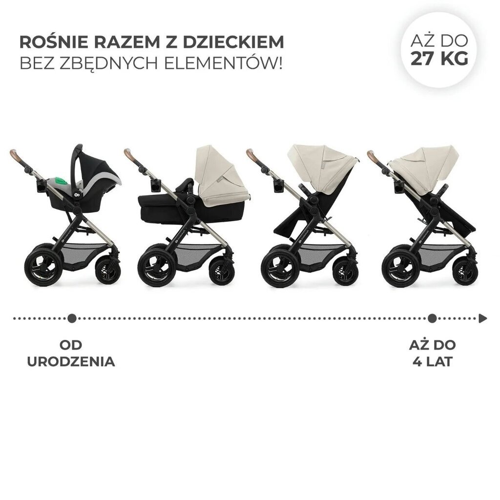 Kinderkraft monitoimivaunut MOOV 2 4IN1 Pure Black AIR WHEELS hinta ja tiedot | Vaunut ja rattaat | hobbyhall.fi