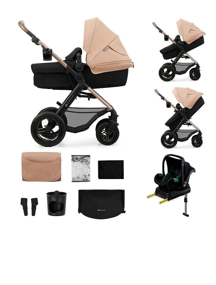 Kinderkraft monitoimivaunut MOOV 2 4IN1 Sand Beige AIR WHEELS hinta ja tiedot | Vaunut ja rattaat | hobbyhall.fi