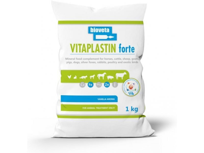 Ravintolisä kotieläimille Bioveta Vitaplastin Forte, 1 kg hinta ja tiedot | Kotieläintarvikkeet | hobbyhall.fi