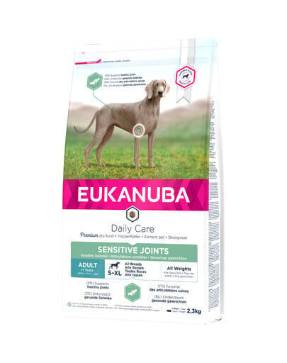 Eukanuba Daily Care Adult Sensitive Joints kaikille rotuille aikuisille koirille kanoilla, 2,3 kg hinta ja tiedot | Koiran kuivaruoka | hobbyhall.fi