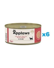 Applaws kananrintaa ja ankkaa liemessä, 6x156 g hinta ja tiedot | Kissanruoka | hobbyhall.fi