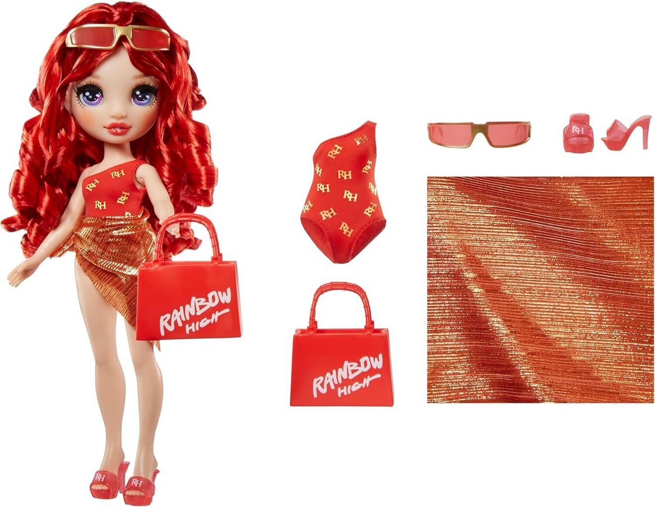 Nukke Rainbow High Swim & Style Ruby 507277-EUC, 28cm hinta ja tiedot | Tyttöjen lelut | hobbyhall.fi