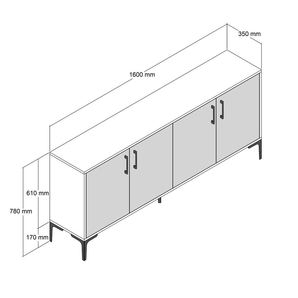 Senkki Kiev 160 - Walnut, Black Marble hinta ja tiedot | Sivupöydät | hobbyhall.fi