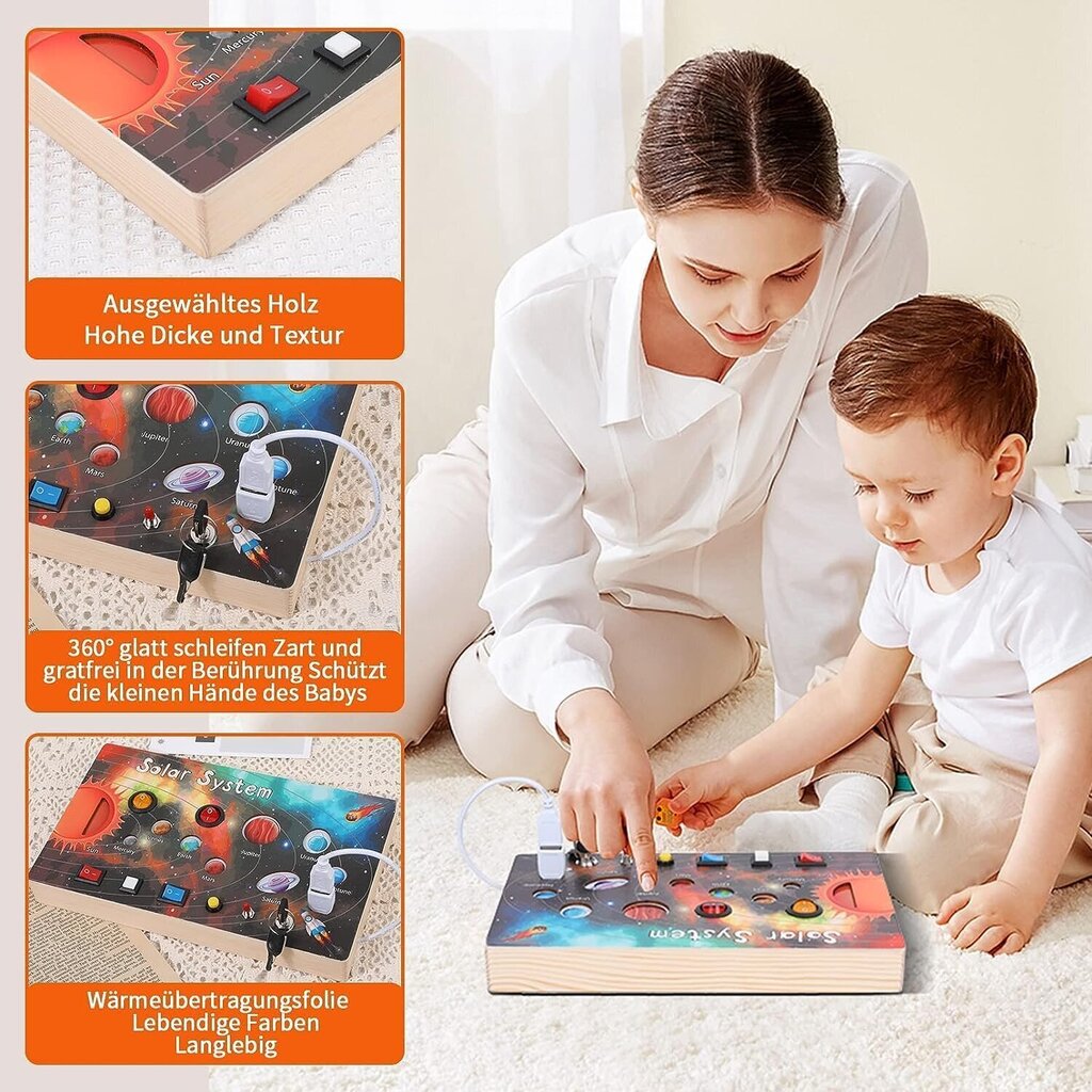 Wenosda Montessori Busy Board ‎TC1809 hinta ja tiedot | Vauvan lelut | hobbyhall.fi