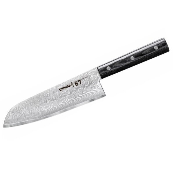 Samura DAMASCUS 67 Universaali keittiöveitsi Santoku 7,0/175mm AUS 10:ltä Damaskiterästä 61 HRC (67 kerrosta)