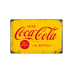 Metallilevy 40 x 60 cm., Coca-Cola Pulloissa hinta ja tiedot | Puutarhakoristeet | hobbyhall.fi