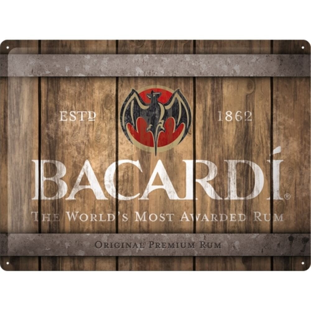 Kyltti 30x40cm /Nostalgic Art/ Bacardi - Wood Barrel Logo hinta ja tiedot | Sisustustuotteet | hobbyhall.fi