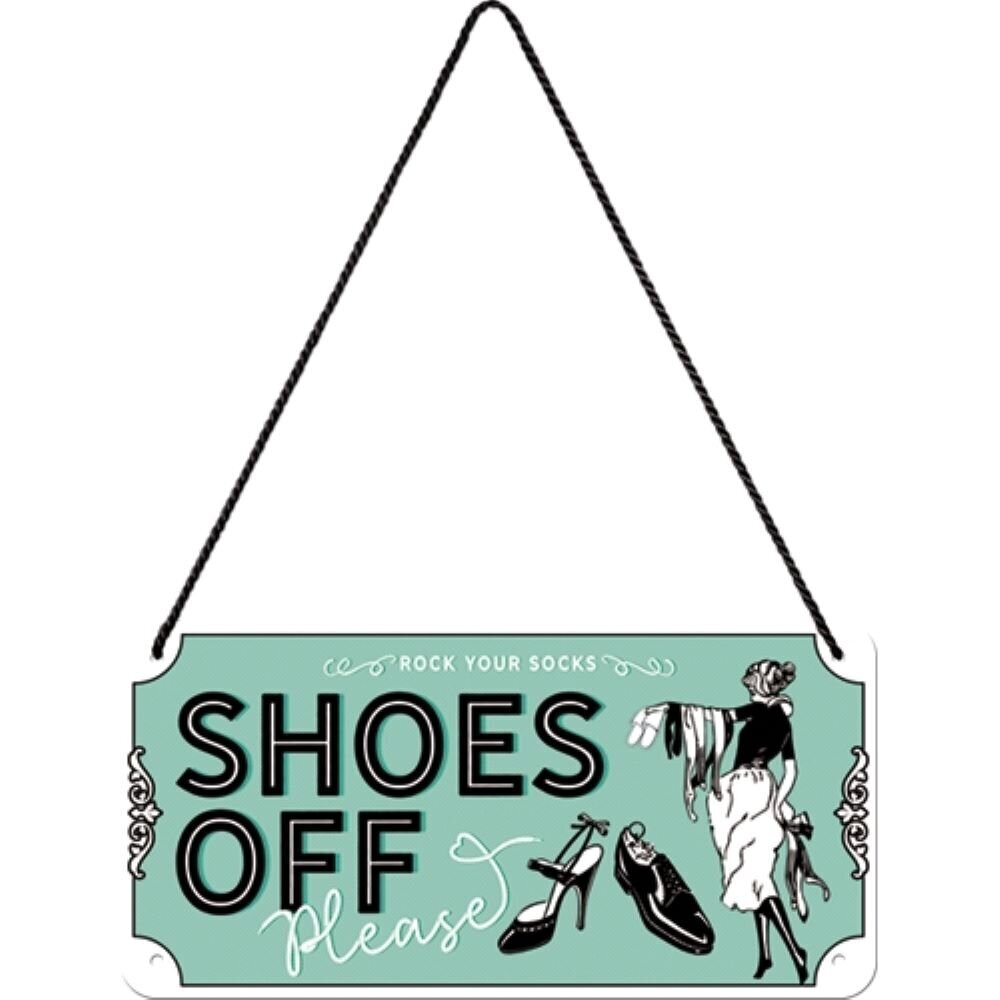 Kyltti 10x20cm / Shoes Off hinta ja tiedot | Sisustustuotteet | hobbyhall.fi