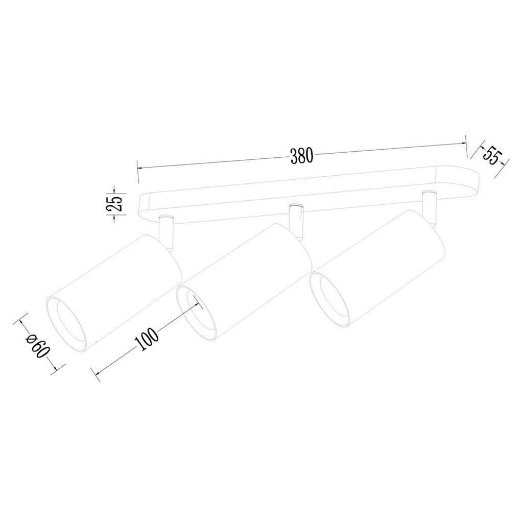 Alumiininen valaisin Pipe Spot, 3xGU10, musta/kulta hinta ja tiedot | Kattovalaisimet | hobbyhall.fi