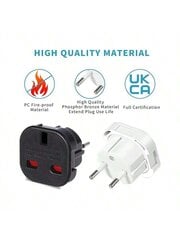 1kpl musta Uk–Eu-pistokesovitinmuunnin C-, E-, F-tyypin tehonmuunnolla, Uk To Europe Travel Universal Plug Converter -musta hinta ja tiedot | Kaapelit ja adapterit | hobbyhall.fi