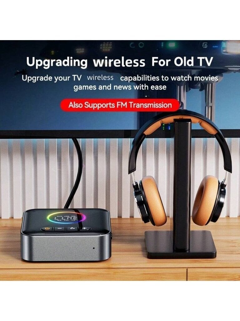 M10 RGB päivitetty langaton 5.4-äänivastaanotin lähetin televisioon kotistereo/kaiutin Bluetooth-äänisovitin näytöllä, USB, RCA, 3,5 mm AUX, FM-radion tulo/lähtö - musta hinta ja tiedot | Kaapelit ja adapterit | hobbyhall.fi