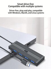 Kawau USB3.0 HUB Tietokone USB 4-porttinen jakaja monitoimilaajennus HUB Kannettava pöytätietokone moniliitäntämuunnin 20 cm-musta-20 cm-USB hinta ja tiedot | Kaapelit ja adapterit | hobbyhall.fi