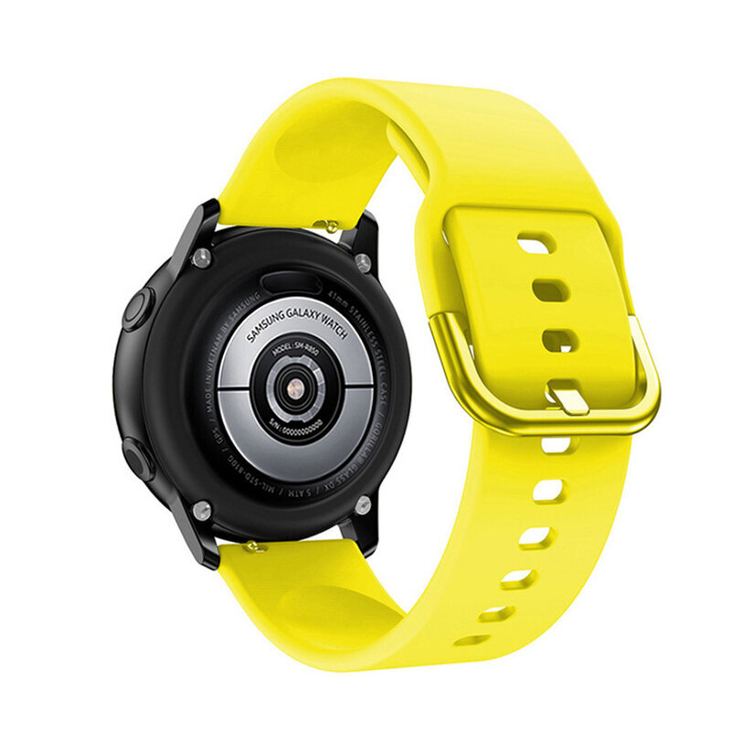 (22mm keltainen)Alkuperäinen ranneke Samsung Galaxy Watch Active 2 40mm 44mm silikoni urheiluranneke vaihtoranneke 20mm kellon ranneke - kellon rannekkeet hinta ja tiedot | Älykellojen ja aktiivisuusrannekkeiden lisätarvikkeet | hobbyhall.fi