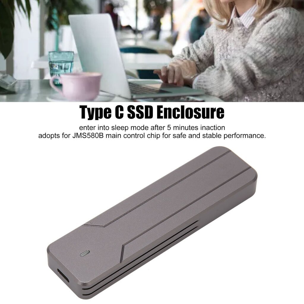 SATA SSD -kotelo 10 Gbps USB3.2 Gen2 Auto Sleep Metal Case Vakaa Safe M.2 NVME SATA SSD -kotelo tietokoneelle hinta ja tiedot | Koteloiden lisätarvikkeet | hobbyhall.fi