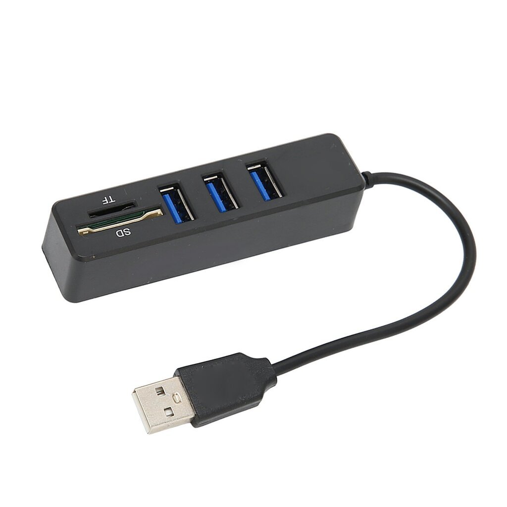 USB2.0-keskitin Muistikortin tallennuskortinlukija nopea lähetys Plug and Play Easy Access USB SplitterBlack hinta ja tiedot | Koteloiden lisätarvikkeet | hobbyhall.fi