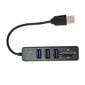 USB2.0-keskitin Muistikortin tallennuskortinlukija nopea lähetys Plug and Play Easy Access USB SplitterBlack hinta ja tiedot | Koteloiden lisätarvikkeet | hobbyhall.fi