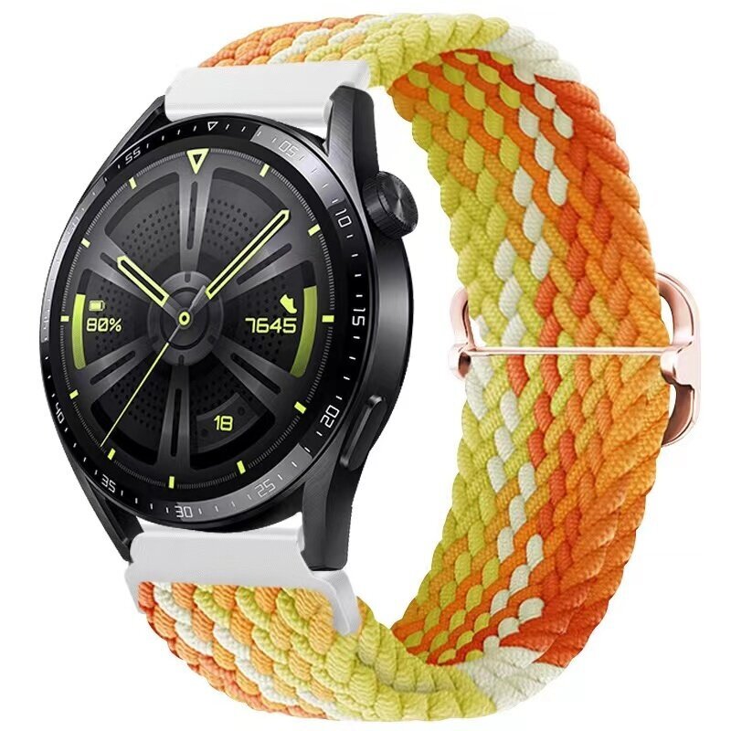 (Rannekkeen leveys 22mm Tuoksuoranssi)Nylon punottu lenkkihihna Samsung Watch 3/4 Active 2 Huawei Watch 3/GT Rannekoru Ranneke Amazfit GTR/Stratos Belt| hinta ja tiedot | Älykellojen ja aktiivisuusrannekkeiden lisätarvikkeet | hobbyhall.fi