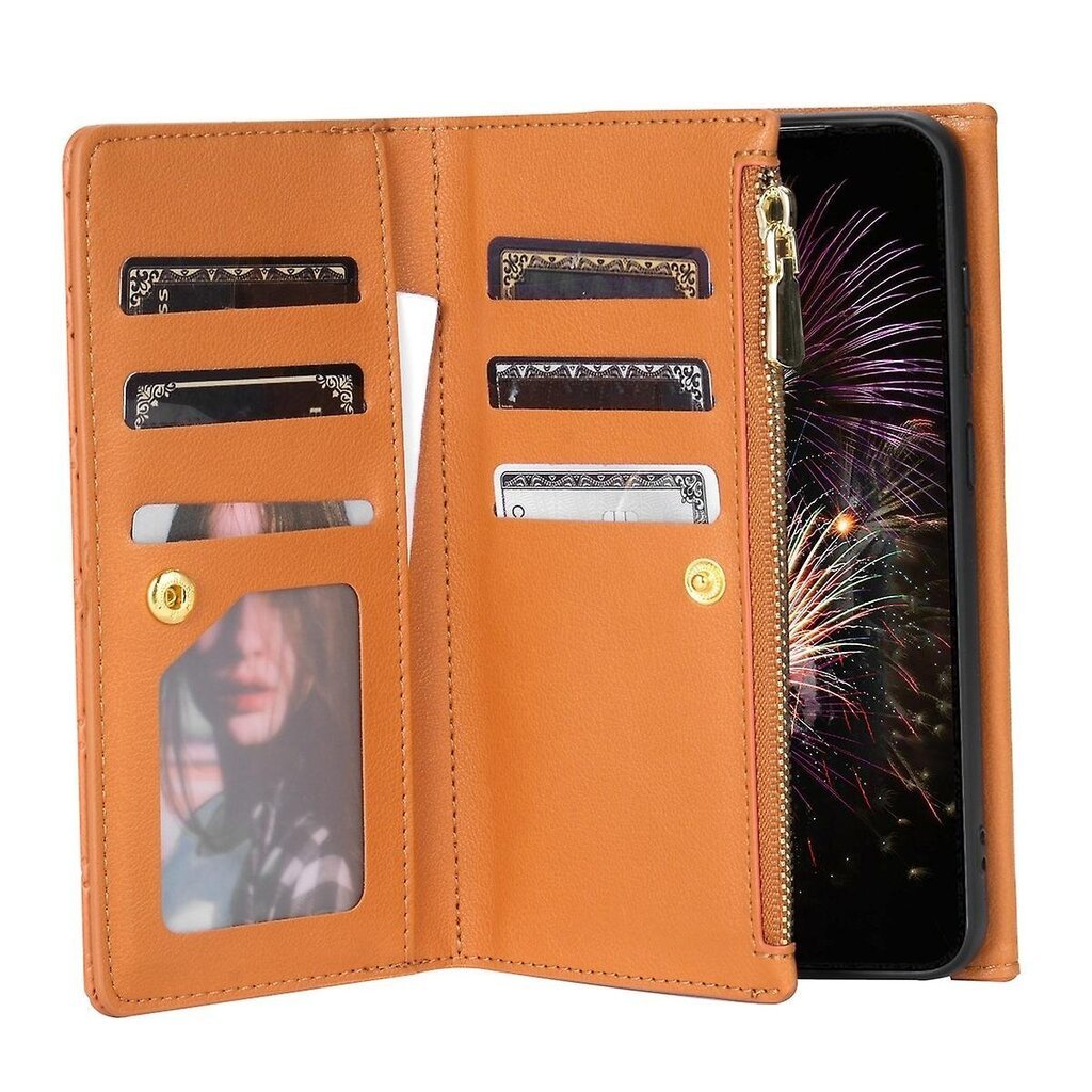 Bks-002 lompakkopuhelinkotelo Samsung Galaxy S23+ Multi-Cards -vetoketjulle Nahkakuori hinta ja tiedot | Puhelimen kuoret ja kotelot | hobbyhall.fi