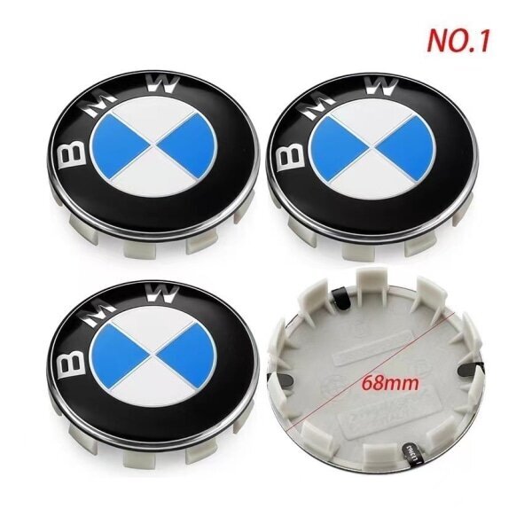 4 kpl 68 mm sinivalkoinen korkki BMW hinta ja tiedot | Lisätarvikkeet autoiluun | hobbyhall.fi