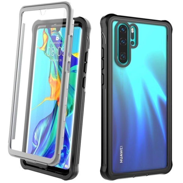 Huawei P30 Pro kotelo näytönsuojalla Musta/harmaa hinta ja tiedot | Puhelimen lisätarvikkeet | hobbyhall.fi