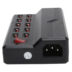 USB Smart Charger 10?Portit 12A Pikalatausasema Power Hub Strip Plug Dock Lock 100?240V hinta ja tiedot | Puhelimen laturit | hobbyhall.fi