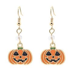 Halloween-korvakorut kurpitsankeltaisella hinta ja tiedot | Korvakorut | hobbyhall.fi