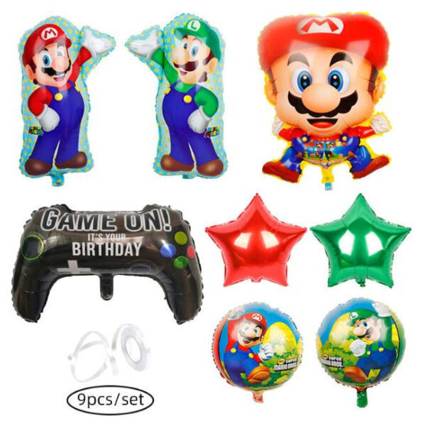 9 Pack Super Mario Alumiini Ilmapallo FOIL BALLOON Lasten juhlat hinta ja tiedot | Ilmapallot | hobbyhall.fi