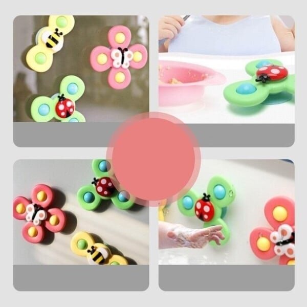 3kpl Baby Sucker Spinning Toy fidget spinner Spinner Bath Toy hinta ja tiedot | Lautapelit ja älypelit | hobbyhall.fi