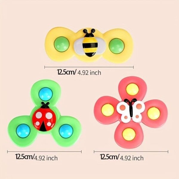 3kpl Baby Sucker Spinning Toy fidget spinner Spinner Bath Toy hinta ja tiedot | Lautapelit ja älypelit | hobbyhall.fi