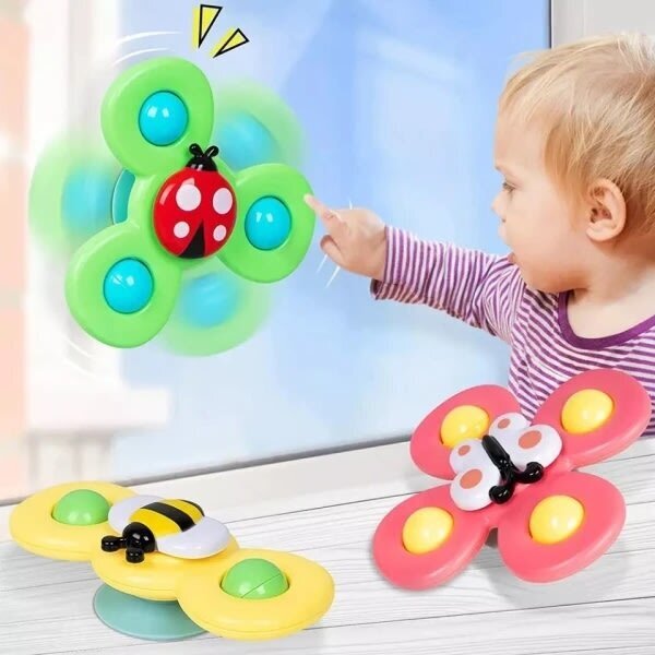 3kpl Baby Sucker Spinning Toy fidget spinner Spinner Bath Toy hinta ja tiedot | Lautapelit ja älypelit | hobbyhall.fi