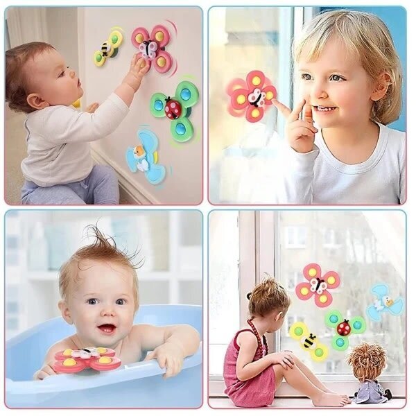 3kpl Baby Sucker Spinning Toy fidget spinner Spinner Bath Toy hinta ja tiedot | Lautapelit ja älypelit | hobbyhall.fi