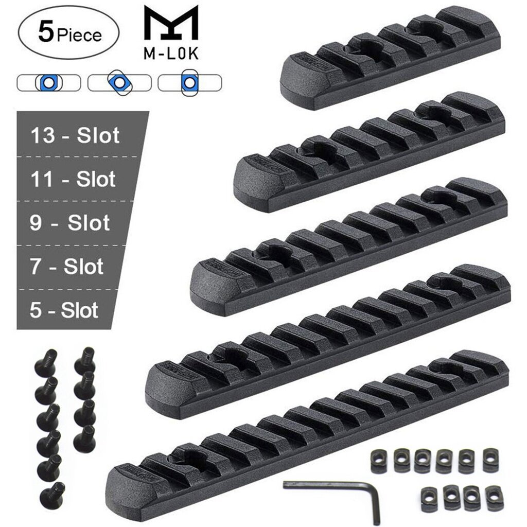 Lok Picatinny Rail 5 7 9 11 13 Slots Mlok Scope Mount Weaver Nylon Picatinny sivukaiteet hinta ja tiedot | Veitset ja tarvikkeet | hobbyhall.fi