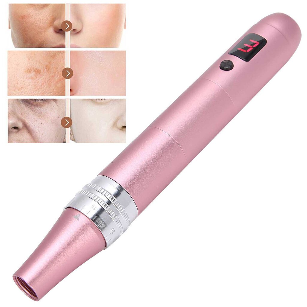 Ammattimainen Derma Pen Micro Needle 3 Gears Adjustment Anti Aging Therapy Skin Device Pink hinta ja tiedot | Kasvojenhoitolaitteet | hobbyhall.fi