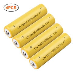 4 kpl 3,7 V volttia 9800 mAh litiumioniakku 18650 ladattavat akut taskulamppujen otsalampuille hinta ja tiedot | Kannettavien tietokoneiden akut | hobbyhall.fi